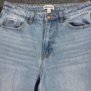 Abound‎ Wide Leg Jeans Womens 28 Blue Distressed High Rise Raw Hem